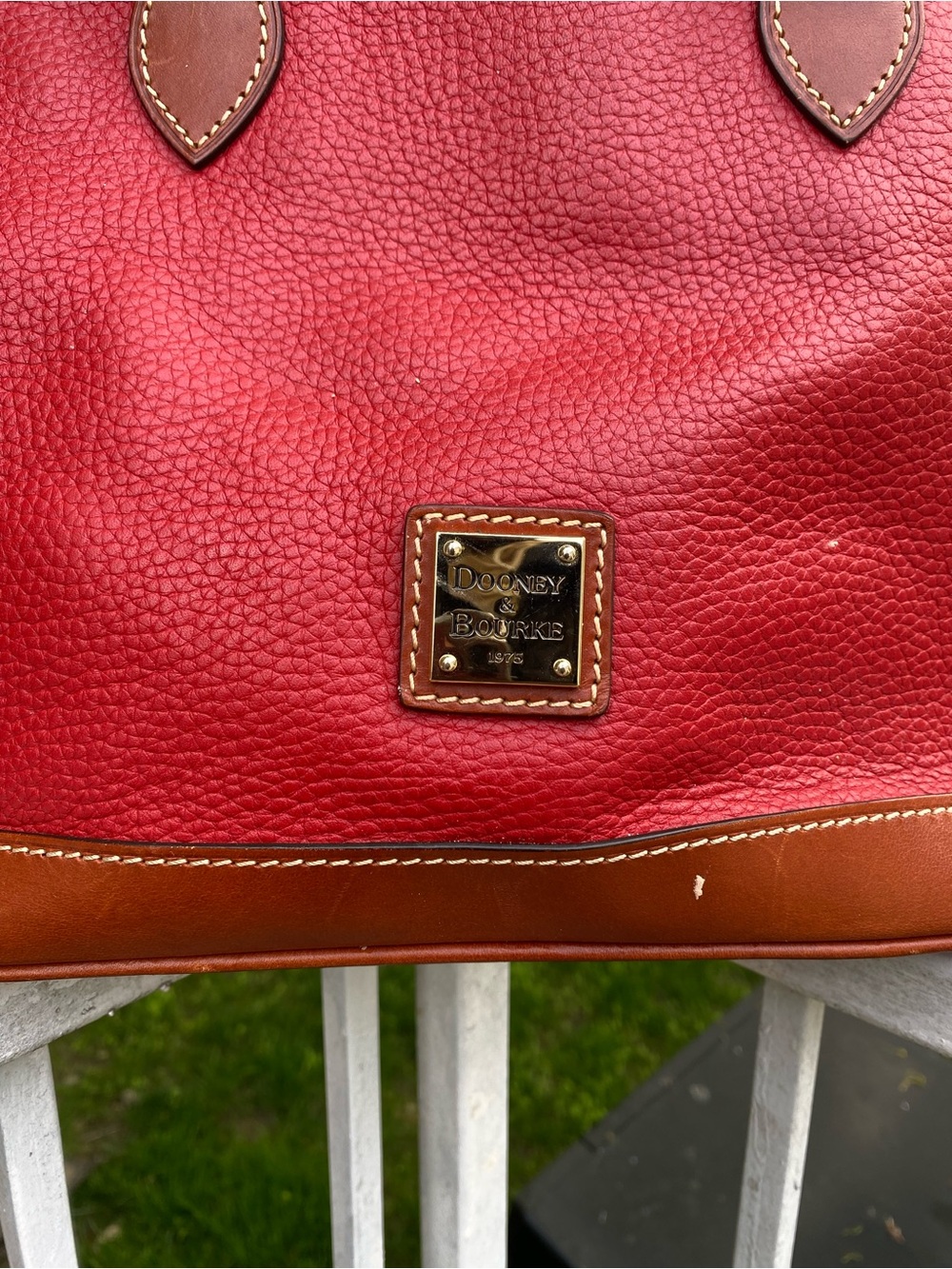 Dooney & Bourke Red Pebbled Leather Satchel Top Handle Bag Crossbody Strap - Picture 2 of 10